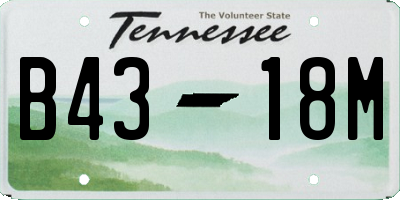 TN license plate B4318M