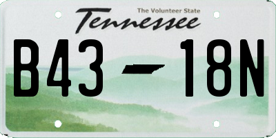 TN license plate B4318N