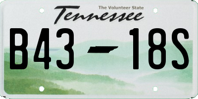 TN license plate B4318S