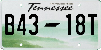 TN license plate B4318T
