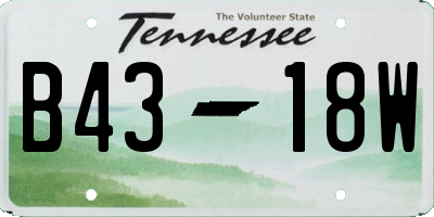 TN license plate B4318W