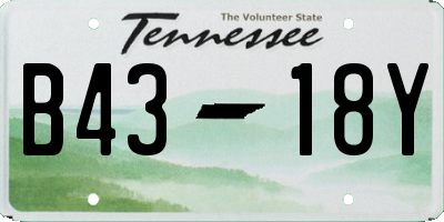 TN license plate B4318Y
