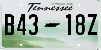 TN license plate B4318Z