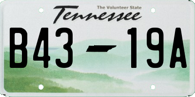 TN license plate B4319A