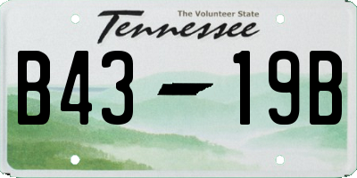 TN license plate B4319B