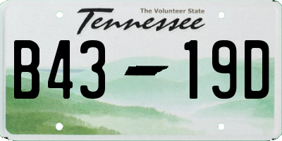 TN license plate B4319D