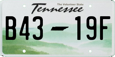 TN license plate B4319F