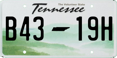 TN license plate B4319H