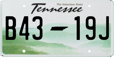 TN license plate B4319J