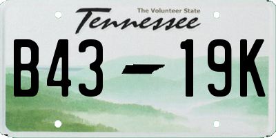 TN license plate B4319K