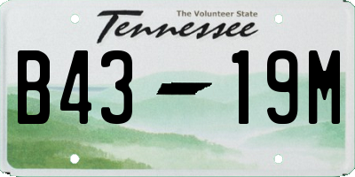 TN license plate B4319M