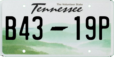 TN license plate B4319P