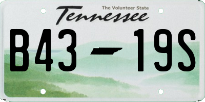 TN license plate B4319S
