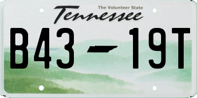 TN license plate B4319T