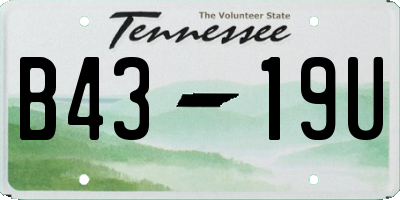 TN license plate B4319U