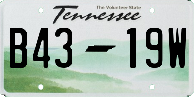 TN license plate B4319W