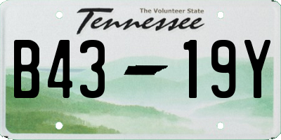 TN license plate B4319Y