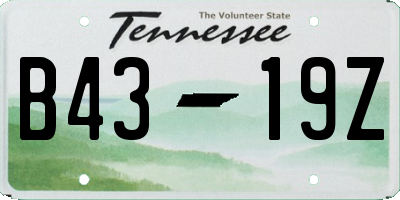 TN license plate B4319Z