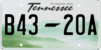 TN license plate B4320A