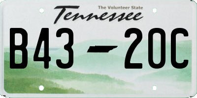 TN license plate B4320C