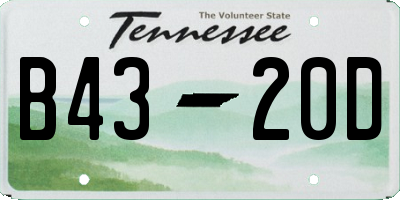 TN license plate B4320D