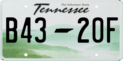 TN license plate B4320F