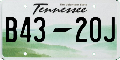 TN license plate B4320J