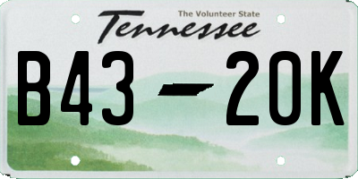 TN license plate B4320K