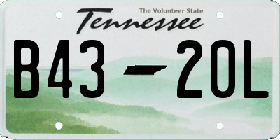 TN license plate B4320L