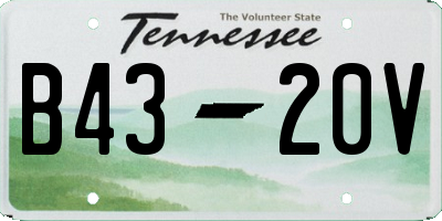 TN license plate B4320V