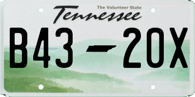 TN license plate B4320X