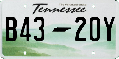 TN license plate B4320Y