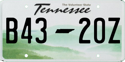 TN license plate B4320Z