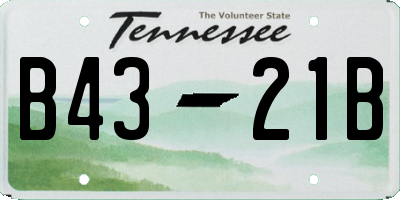 TN license plate B4321B