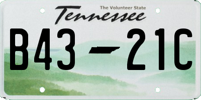 TN license plate B4321C