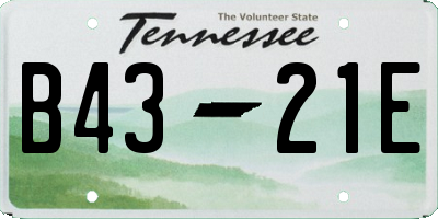 TN license plate B4321E