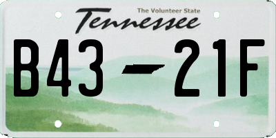 TN license plate B4321F