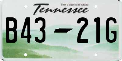 TN license plate B4321G