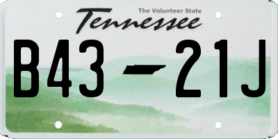 TN license plate B4321J