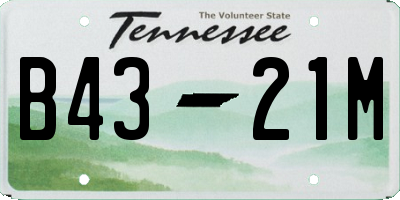 TN license plate B4321M