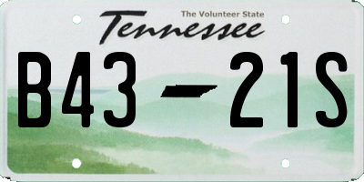TN license plate B4321S