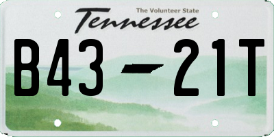 TN license plate B4321T