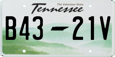 TN license plate B4321V