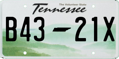 TN license plate B4321X