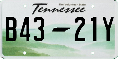 TN license plate B4321Y