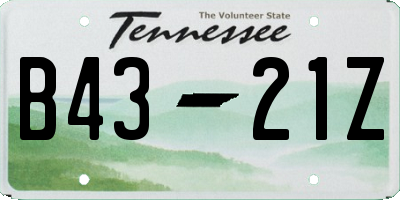 TN license plate B4321Z