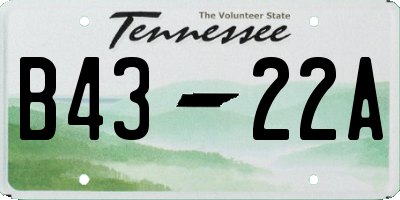 TN license plate B4322A