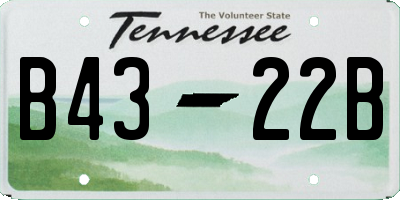 TN license plate B4322B