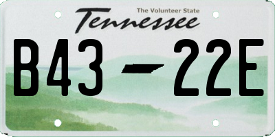 TN license plate B4322E