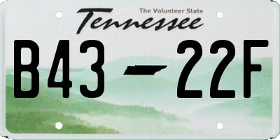 TN license plate B4322F